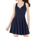 A-Line Dress Navy /6 Junior V-Neck Fit & Flare 5