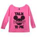 Womens Mickey Mouse 3/4 Sleeve â€œTalk Disney To Me" Disney World Sweat Shirt Gift Large, Pink