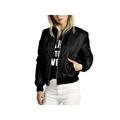 Women Thin Jacket Spring Autumn Basic Bomber Long Sleeve Coat Casual O-Neck