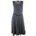 Ralph Lauren Women's Sleeveless Chevron Print Belted Dress