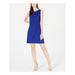 KENSIE Womens Blue Sleeveless Jewel Neck Above The Knee Sheath Wear To Work Dress Size 6