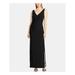 RALPH LAUREN Womens Black Sleeveless V Neck Maxi Sheath Formal Dress Size 12