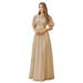 Ever-Pretty Juniors Elegant A-Line Short Sleeves Bridesmaid Dress for Juniors 09043 Gold US4