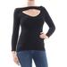 FREE PEOPLE Womens Black Cut Out Find Me Long Sleeve Off Shoulder Top Size: M
