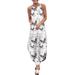 Women's Summer Floral Printed Halter Maxi Dress Beach Holiday Sleeveless Long Sundress