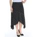 CALVIN KLEIN Womens Black Asymmetrical Hem Knee Length Skirt Size 10
