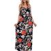 Sexy Dance Women Elastic Waist Sleeveless Maxi Dress Holiday Party Elegant Printed Strappy Cami Long Dress for Lady White L(US 10-12)