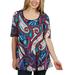 24Seven Comfort Apparel Evelyn Elbow Length Sleeve Tunic Top