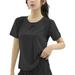 Ladies Casual Sports Sweatshirts Tops Summer Yoga Gym Activewear Shirts Tops Women Workout Athletic Quick T Shirts Basic Tee