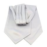 Jacob Alexander Men's Solid Color Cravat Ascot Neck Tie - Light Silver