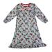 Peanuts Girls' Nightgown Pajamas Long Sleeve Gown Holiday PJs Charlie Brown Snoopy Gray