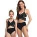 CVLIFE Family Matching Swimwear Swimsuit Mother Daughter Women Kids Girl Two Piece Swimwear Bikinis Set Beachwear Bathing Suit Swimsuits Swimming Costumes Bathing Suit Push Up Bra Padded Backless