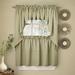 Charlton Home® Ennis Kitchen Tier Cafe Curtain Polyester in Green/White/Brown | 36 H x 54 W x 1.5 D in | Wayfair 9646A5FBDE4D453FB6D2FDD91D7BB873