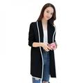 Newway Women Lapel Casual Solid Color Plus Velvet Jacket Long Sleeve Loose Cardigan Warm Long Fleece Coat