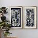 Alcott Hill® Chinese Bird's-eye View in Navy I - 2 Piece Picture Frame Painting Set Paper, Solid Wood in Gray | 37 H x 10.5 W x 1.5 D in | Wayfair