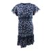 Lauren by Ralph Lauren Women's Lace-Trim Floral Printed Dress (16, Navy Multi)