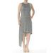 BAR III Womens Gray Asymmetrical Knit Sleeveless Crew Neck Knee Length Dress Size XS