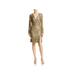 Tadashi Shoji Womens Sequin Slit Wrap Dress