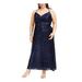 Morgan & Co. Womens Plus Sequined Criss-Cross Back Evening Dress