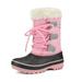Dream Pairs Boys Girls Toddler Kids Ankle Winter Snow Boots Faux Fur-Lined Soft Boots Shoes Warm forester Grey/Pink Size 10