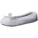 Women's Terry Ballerina Slipper with Bow for Indoor/Outdoor Comfort, Heather Grey, Small / 5-6 Regular US, 100% Stretch Terry: 78% Cotton/17% Polyester/5% Spandex By ISOTONER