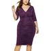 Sexy Dance Women Sexy V neck Pleated Dress Medium Long Sleeve Loose High Waist Plus Size Bodycon Skirt Dress