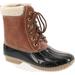 AXNY DYLAN-3 Women's Two Tone Lace Up Ankle Rain Duck Boots One Size Small