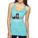 True Way 467 - Women's Tank-Top Floppy Disk VHS Tape Cassette Player Never Forget Small Tahiti Blue