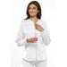 Cherokee Luxe Sport Scrubs Warm Up Jacket for Women Zip Front Plus Size CK300, 2XL, White