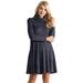 Womens Long Sleeve Winter Cowl Neck Sweater Dress Reg and Plus Size- Made In USA