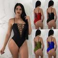 Womens One-Piece Swimsuit Bandage Bikini Push-up Padded Bra Bathing Swimwear