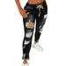 Sexy Dance Women Ripped Jeans Leggings Ripped Distressed Destroyed Skinny Jeans Low Waisted Stretch Denim Pants Trousers