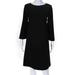 Lafayette 148 New York Womens Long Sleeve Crewneck Dress Black Size Medium