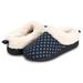 Womens Indoor/Outdoor Metallic Sweater Knit Plush Faux Fur Clog Slipper W/Memory Foam