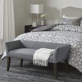 Wrought Studio™ Kaysen Upholstered Nailhead Accent Bench Polyester in Gray/Black/Brown | 23 H x 49.5 W x 19.25 D in | Wayfair