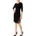 NY Collection Womens Petites Embellished 3/4 Sleeves Party Dress