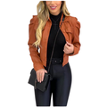 Women Lapel short casual cardigan short coat