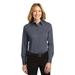 Port Authority Adult Female Women Plain Long Sleeves Shirt Steel Grey Medium