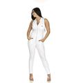 Fit Sleeveless Solid White Denim Overall Jumpsuit Full Body Skinny Jeans for Juniors Plus Size 20W