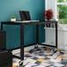 Ebern Designs Yeomans Ready-to-Assemble 48-inch Wide Mobile Metal Desk for Home Office Metal in Black | 29.6 H x 48 W x 23.88 D in | Wayfair