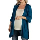 24seven Comfort Apparel Open Front Elbow Length Sleeve Maternity Cardigan, M011309, Made in USA