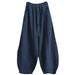 Women Cotton Linen Bloomers LoungePants Long Baggy Sports Dance Harem Pants Ladies Loose Yoga Baggy Casual Pilates Pants