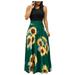 ã€–Follureã€—Women Summer Sleeveless Floral Print Sundress Casual Swing Dress Maxi Dress