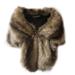 Women Artificial Wool Fox Fur Shawl Autumn Winter Faux Fur Shawl Thick Shawl Cloak