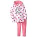 Disney Little Girls' Minnie Mouse 2 Pieced Polka Dot Fleece Set, Pink, 5