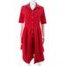 Pre-ownedBadgley Mischka Womens Button Down Shirt Dress Red Short Sleeve Size 4