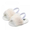 Altsales Newborn Baby Girls Crib Shoes Plush Soft Sole Sandals Faux Fur Flats Slippers First Walker