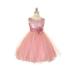 Sequin Bodice Tulle Special Occasion Holiday Flower Girl Dress - Dusty Rose 9-10