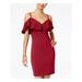 EMERALD SUNDAE Womens Red Cold Shoulder Spaghetti Strap V Neck Short Body Con Party Dress Size XXL