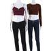 Pre-ownedUrban Outfitters Womens Rome Jacquard Blouses Brown Black Red Size L Lot of 2